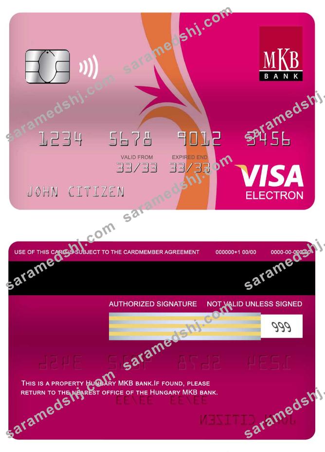 Hungary MKB bank visa electron card